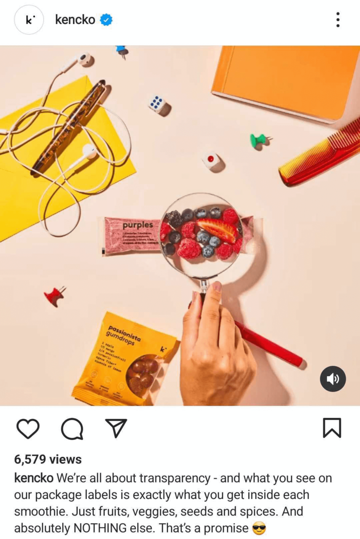 contoh nilai merek berbagi gulungan Instagram