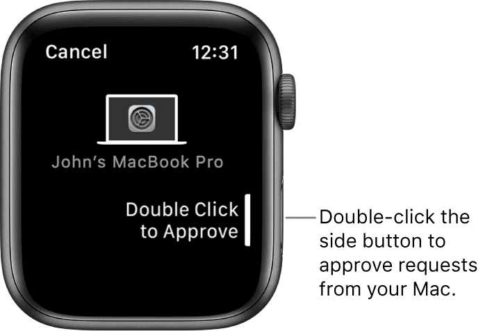 Apple Watch menyetujui permintaan di Mac