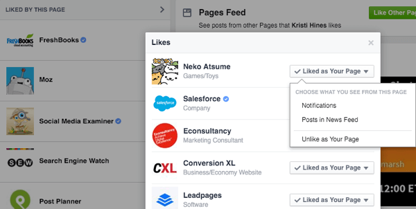 tidak seperti halaman facebook sebagai halaman Anda