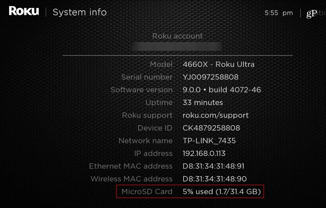 Info Sistem Roku_Ultra Kartu MicroSD