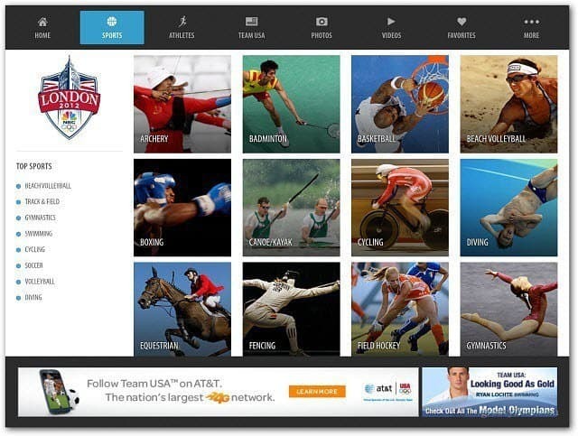 IPad Aplikasi NBC Olympics
