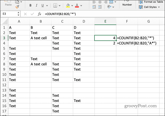 rumus COUNTIF di Excel