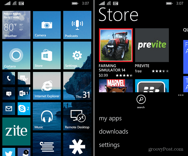 Pengaturan Toko Windows Phone 8.1