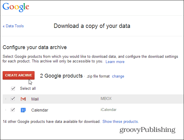 arsipkan data gmail
