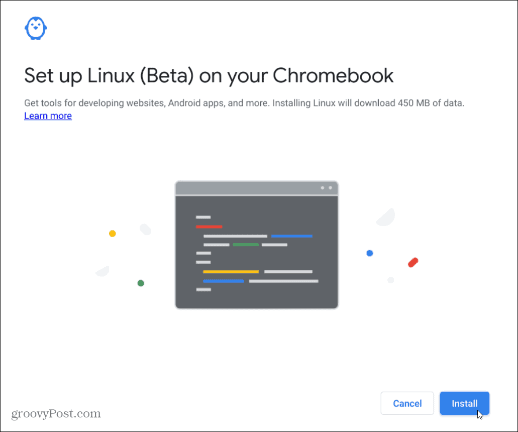  instal linux chromebook