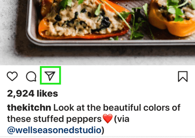 Buat cerita Instagram yang kuat dan menarik, opsi untuk mengirim kiriman Instagram