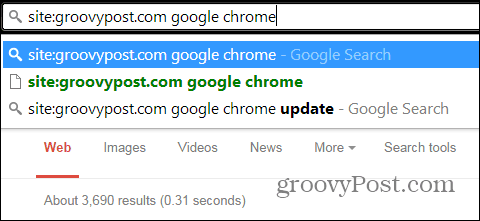 Pencarian Chrome hanya satu situs