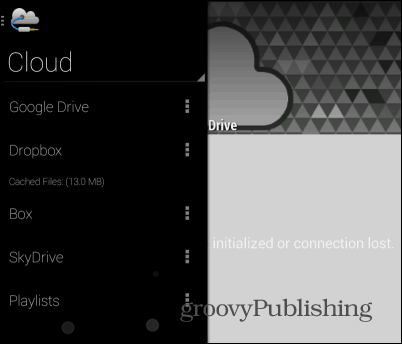 Kalahkan menu cloud player cloud