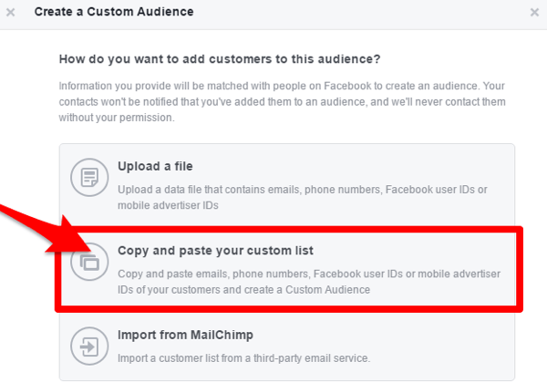 facebook membuat audiens khusus