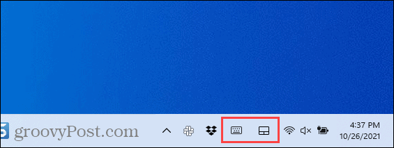 Ikon sudut bilah tugas di Windows 11