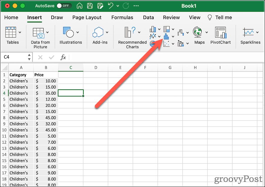 Cara membuat plot kotak di Excel