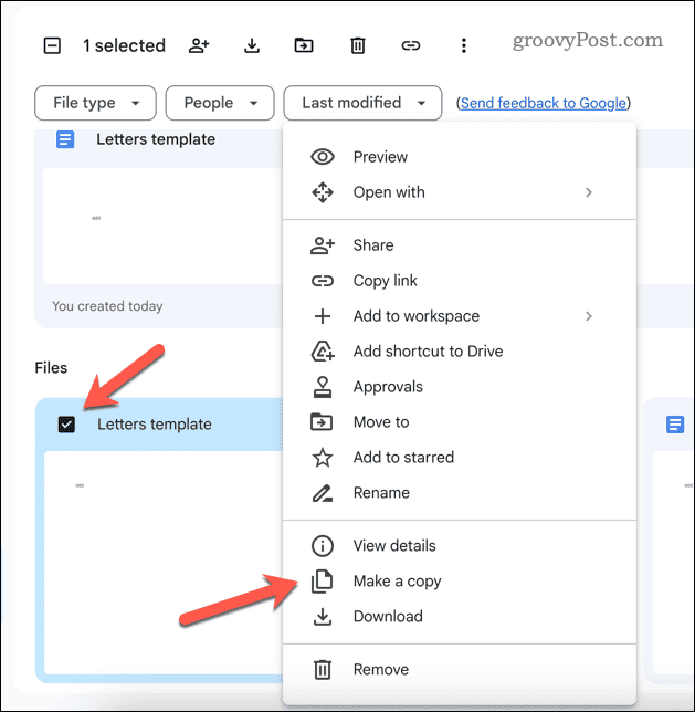 Membuat salinan dokumen Google Documents