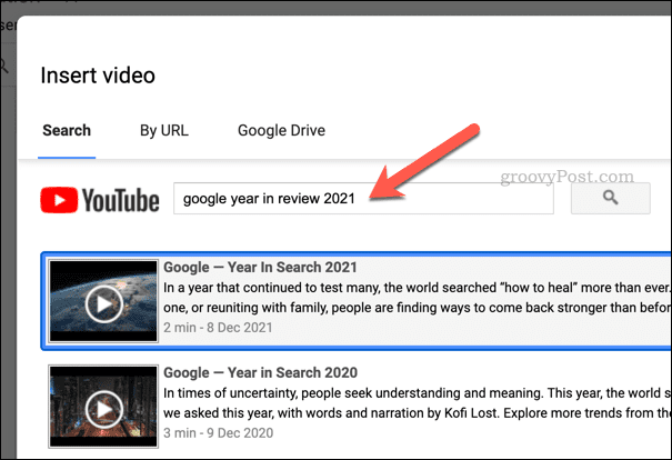 Menelusuri video di Google Spreadsheet