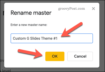 Mengganti nama template Google Slides