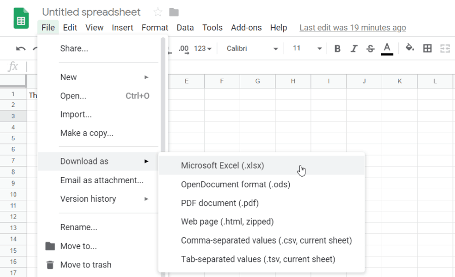 ekspor google sheet ke excel