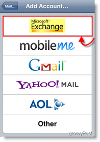 Apple iPhone dan iPod Touch Tambahkan Server Exchange Mail ActiveSync