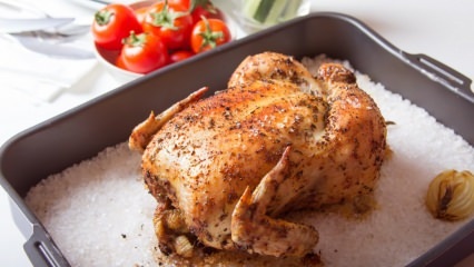 Bagaimana cara memasak ayam dengan garam? 
