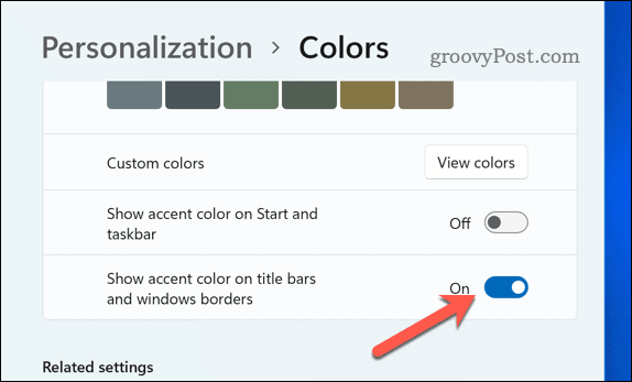 Aktifkan warna batas di Windows