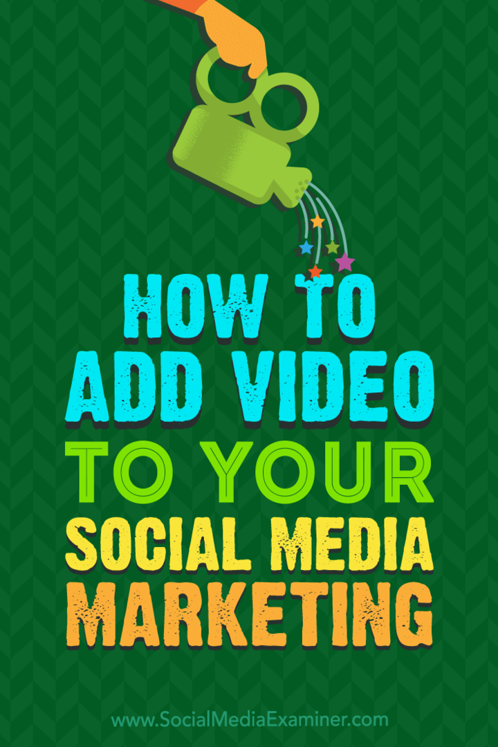 Bagaimana Menambahkan Video ke Pemasaran Media Sosial Anda oleh Alex York di Penguji Media Sosial.
