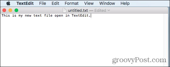 File teks terbuka di TextEdit di Mac