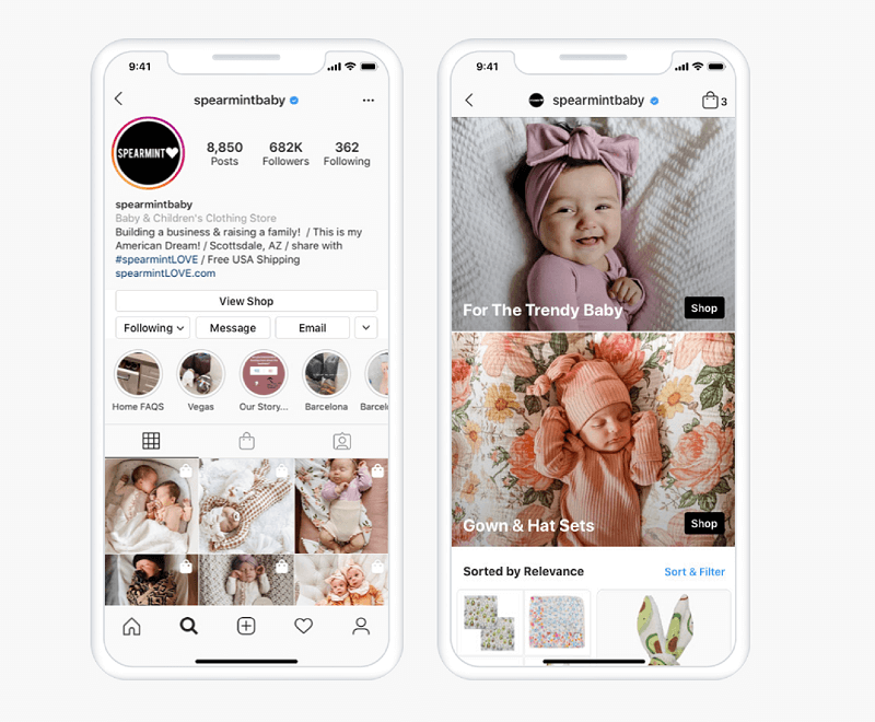 Mulai musim panas di A.S., Toko Instagram memungkinkan pengguna untuk menelusuri produk dan menjelajahi koleksi secara langsung a tab belanja khusus yang terdapat di dalam Instagram Jelajahi yang akan membawa pengguna langsung ke toko merek atau berbelanja posting.