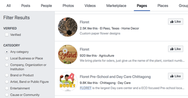 Hasil pencarian halaman Facebook untuk Floret.