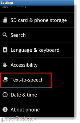 menu text-to-speech android