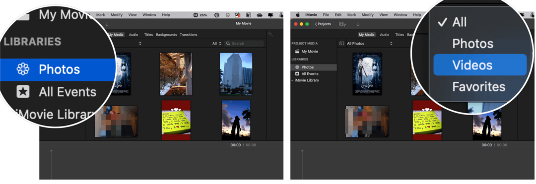 Mengedit Video Dengan iMovie iMovie memilih video