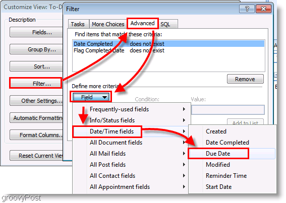 Jadikan Bilah Harus Dilakukan Hanya Tampilkan Tugas Saat Ini di Outlook 2007 [Bagaimana-Untuk]