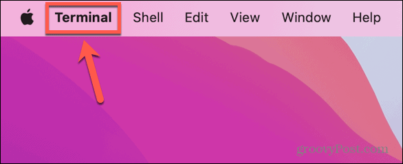 menu terminal mac