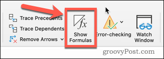 Tampilkan rumus di Excel