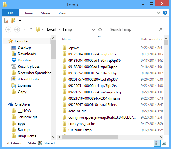 Folder Temp Windows
