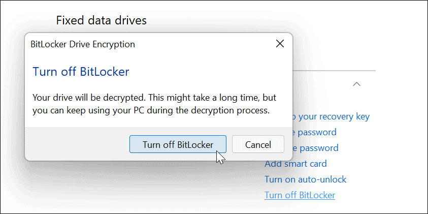 Matikan konfirmasi BitLocker
