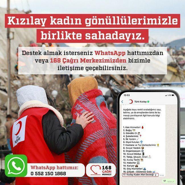 Bulan Sabit Merah Turki membuat jalur whatsapp untuk korban gempa