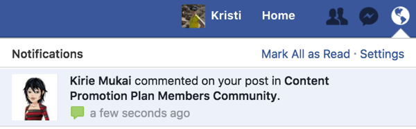 Terima pemberitahuan ketika seseorang meminta untuk bergabung dengan grup Facebook Anda.