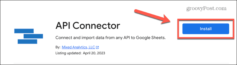 google sheets pasang konektor api