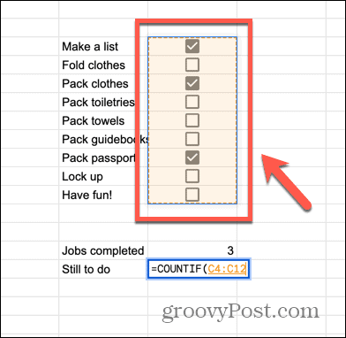 rentang pilihan google sheet