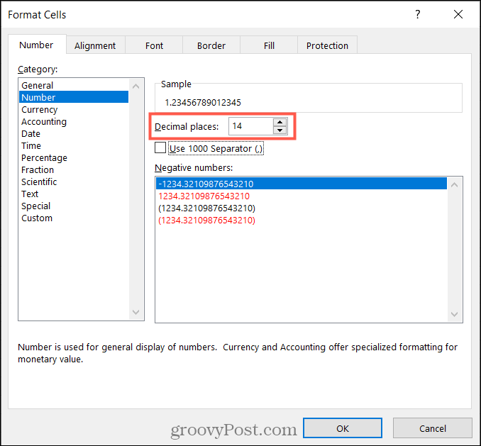 Hentikan Angka Pembulatan Excel dengan Mengatur Tempat Desimal