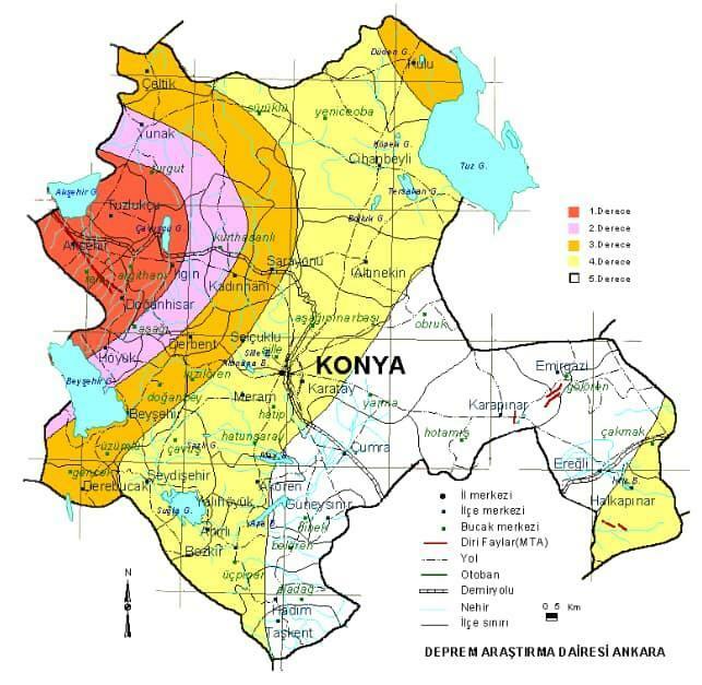 Peta risiko gempa Konya