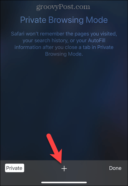 Ketuk ikon plus di Safari di iOS
