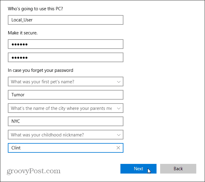 Informasi Pengguna Lokal Windows 11