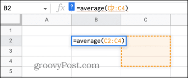 kesalahan rata-rata google sheets