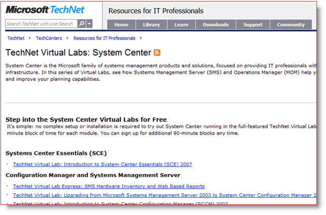 Lab Virtual Microsoft TechNet