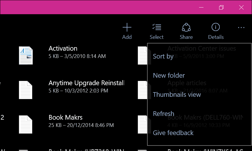 Aplikasi OneDrive windows 10 5
