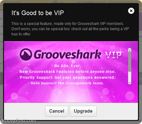 manfaat dari akun VIP Grooveshark