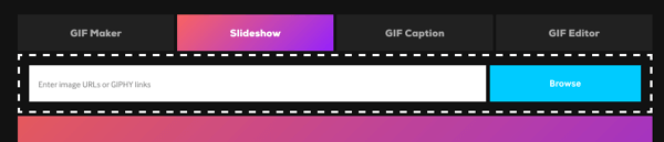 Klik opsi Slideshow untuk membuat GIF dari serangkaian gambar.