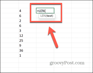 fungsi len excel