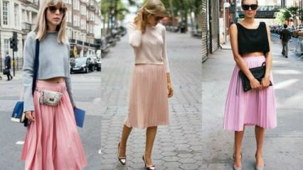 Bagaimana cara menggabungkan rok merah muda?