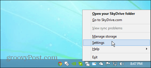 Pengaturan SkyDrive