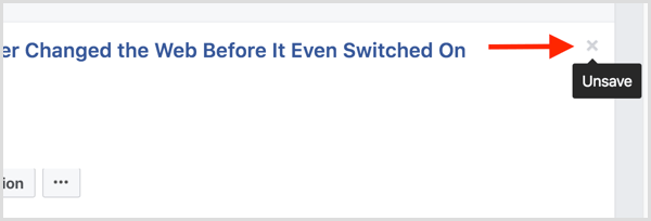 Facebook unsave post